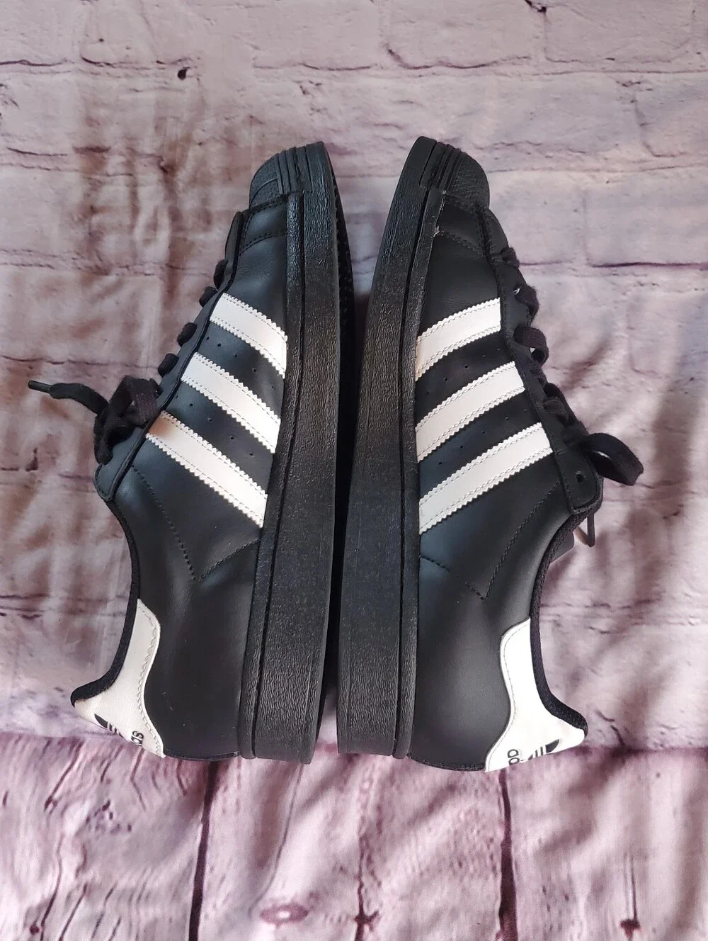 ADIDAS SUPERSTAR II BLACK/WHITE JI0079 SIZE 7 Lace-up Low Top Preppy School